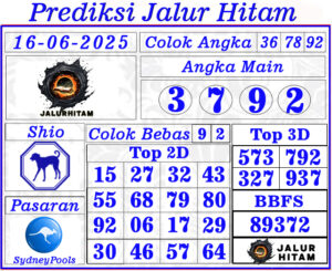 Prediksi Togel Sydney Pools 16 Juni 2025